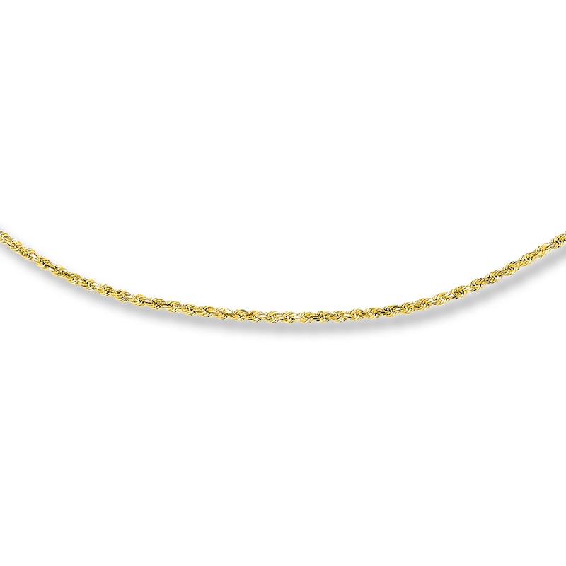 Previously Owned Semi-Solid Rope Chain Necklace 10K Yellow Gold