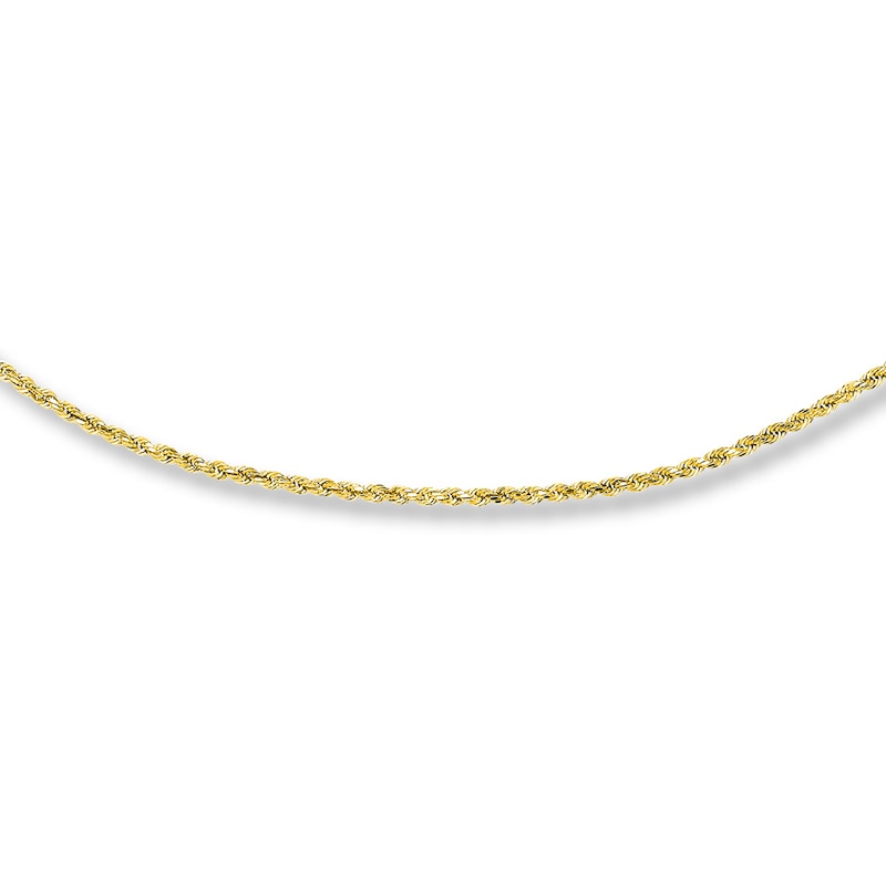 Main Image 1 of Previously Owned Rope Chain Necklace Semi-Solid 10K Yellow Gold