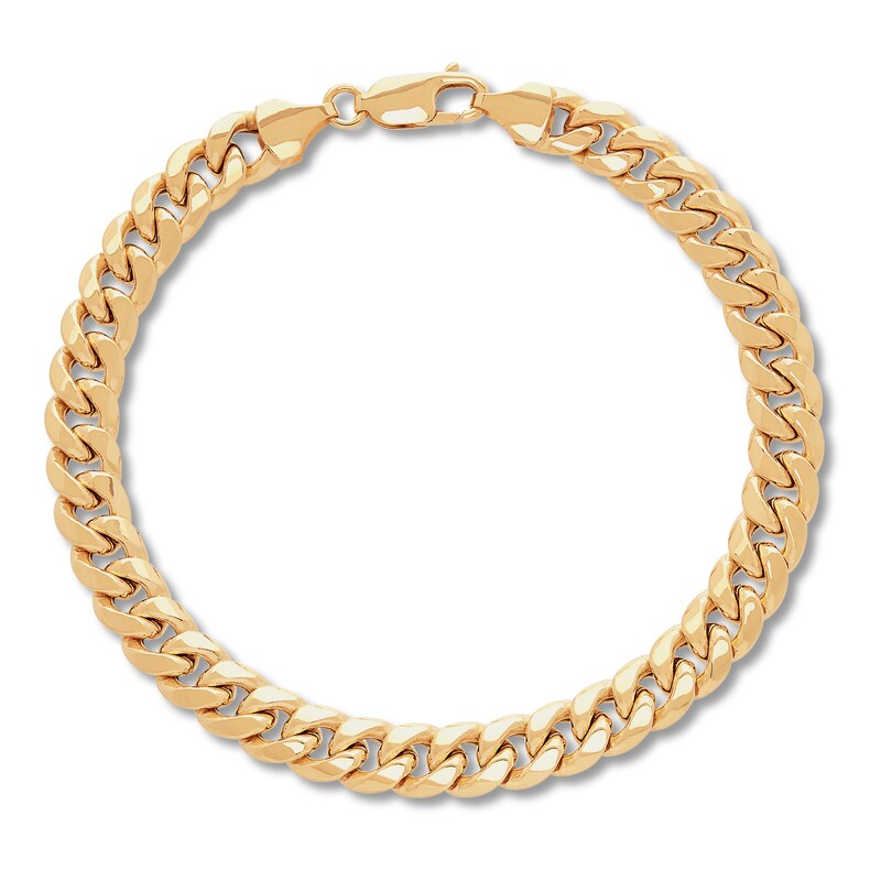 Main Image 1 of Previously Owned Cuban Curb Chain Bracelet Hollow 14K Yellow Gold 8.5"