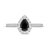 Thumbnail Image 3 of Previously Owned Neil Lane Pear-Shaped Black & White Diamond Engagement Ring 1-1/8 ct tw 14K White Gold