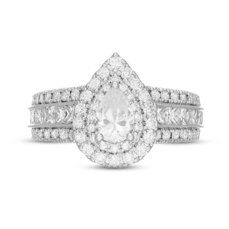 Main Image 3 of Previously Owned Neil Lane Diamond Engagement Ring 2-3/8 ct tw Pear, Round & Princess-cut 14K White Gold