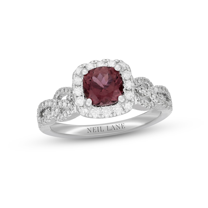 Main Image 1 of Previously Owned Neil Lane Pink Tourmaline & Diamond Engagement Ring 1/2 ct tw 14K White Gold