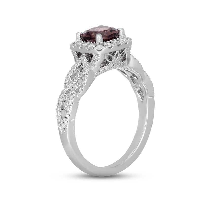 Main Image 2 of Previously Owned Neil Lane Pink Tourmaline & Diamond Engagement Ring 1/2 ct tw 14K White Gold