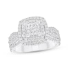 Thumbnail Image 1 of Previously Owned Princess-Cut Diamond Quad Double Frame Engagement Ring 1-1/3 ct tw 14K White Gold