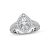 Thumbnail Image 1 of Previously Owned Diamond Halo Engagement Ring 1 ct tw Pear & Round-cut 14K White Gold