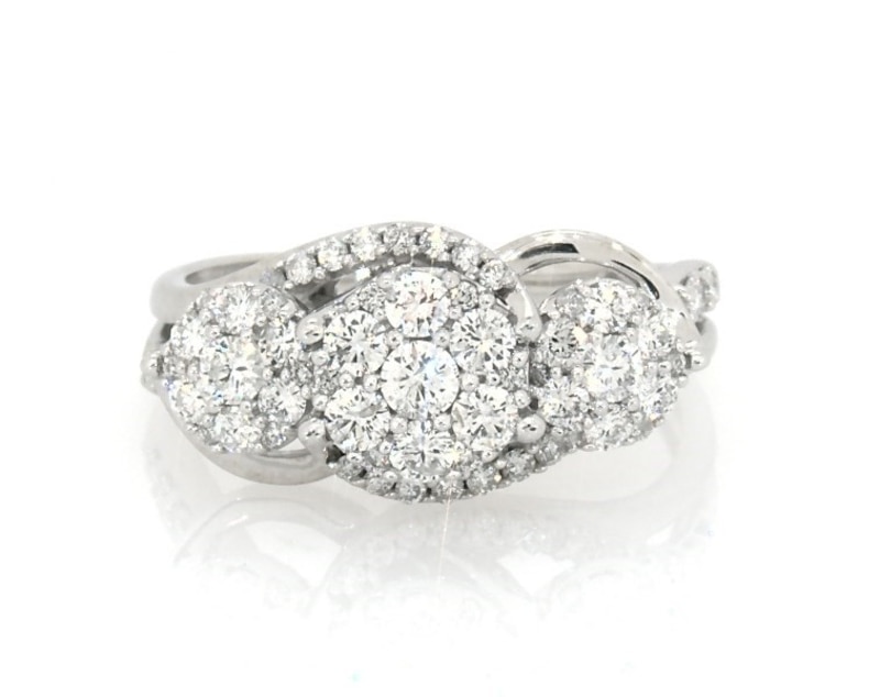 Main Image 1 of Previously Owned Diamond Engagement Ring 1 ct tw 10K White Gold