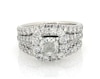 Thumbnail Image 1 of Previously Owned Neil Lane Cushion-Cut Diamond Halo Bridal Set 2-7/8 ct tw 14K White Gold Size 5.75