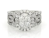 Thumbnail Image 1 of Previously Owned Multi-Diamond Center Oval Halo Bridal Set 1-1/3 ct tw 14K White Gold Size 5.5