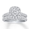 Thumbnail Image 1 of Previously Owned Neil Lane Round-Cut Diamond Halo Bridal Set 1-5/8 ct tw 14K White Gold Size 5.25