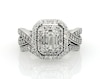 Thumbnail Image 1 of Previously Owned Baguette-Cut Diamond Double Halo Bridal Set 1-1/5 ct tw 14K White Gold Size 6
