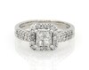 Thumbnail Image 1 of Previously Owned Princess-Cut Quad Diamond Halo Bridal Set 1-1/5 ct tw 14K White Gold Size 5