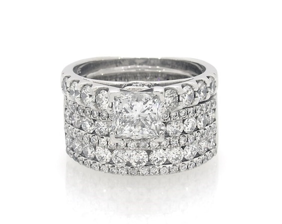 Previously Owned Princess-Cut Diamond Bridal Set ct tw 14K White Gold Size