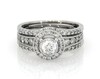 Thumbnail Image 1 of Previously Owned Round-Cut Diamond Halo Bridal Set 1-1/2 ct tw 14K White Gold Size 8.5