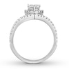 Thumbnail Image 2 of Previously Owned Diamond Engagement Ring 1-1/8 ct tw Pear/Round 14K White Gold
