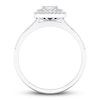 Thumbnail Image 3 of Previously Owned Multi-Diamond Center Double Cushion Halo Engagement Ring 1/4 ct tw 10K White Gold Size 8