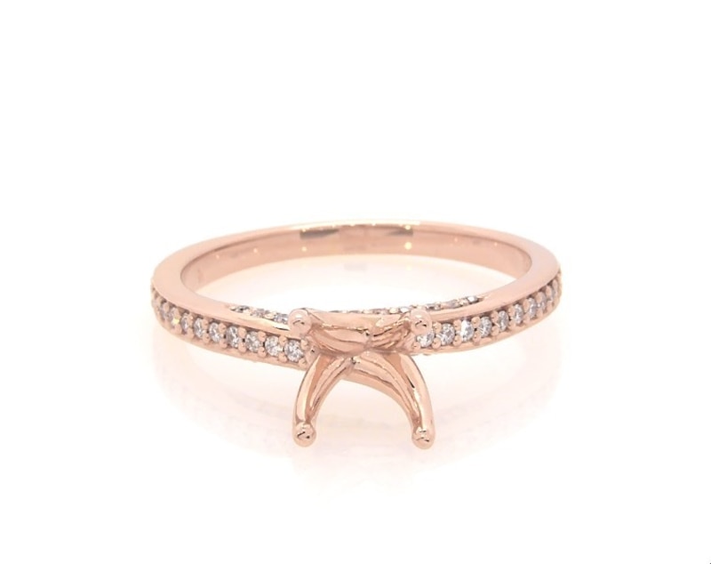 Previously Owned Neil Lane Diamond Halo Engagement Ring Setting 1/2 ct tw 14K Rose Gold Size 6.5