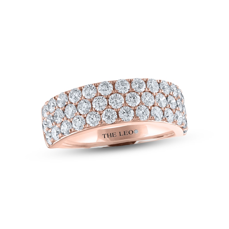 Main Image 1 of Previously Owned THE LEO Diamond Three-Row Anniversary Ring 2 ct tw 14K Rose Gold Size 6