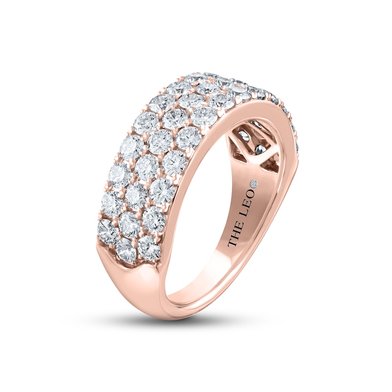 Main Image 2 of Previously Owned THE LEO Diamond Three-Row Anniversary Ring 2 ct tw 14K Rose Gold Size 6