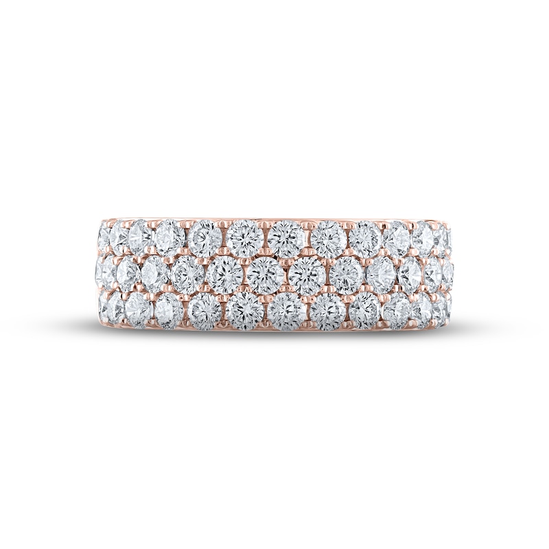 Main Image 3 of Previously Owned THE LEO Diamond Three-Row Anniversary Ring 2 ct tw 14K Rose Gold Size 6