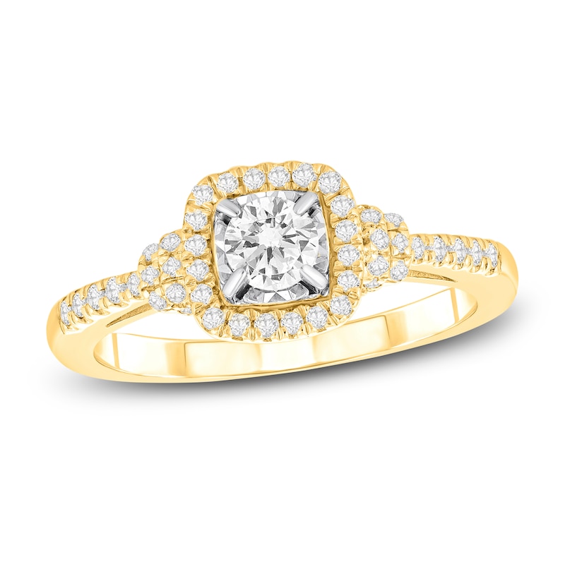 Main Image 1 of Previously Owned Diamond Engagement Ring 1/2 ct tw Round-cut 10K Yellow Gold