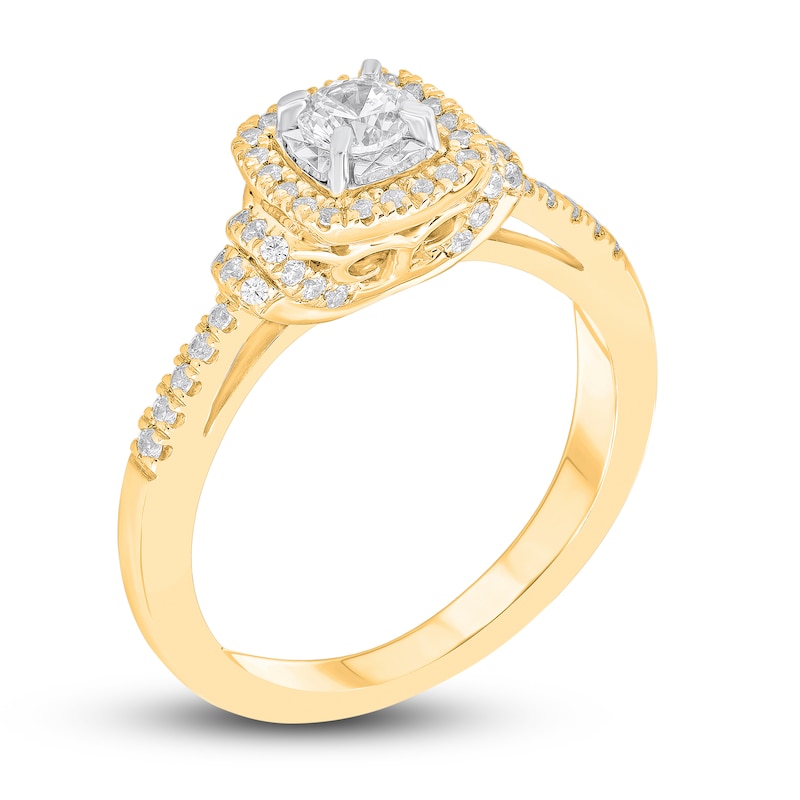 Main Image 3 of Previously Owned Diamond Engagement Ring 1/2 ct tw Round-cut 10K Yellow Gold