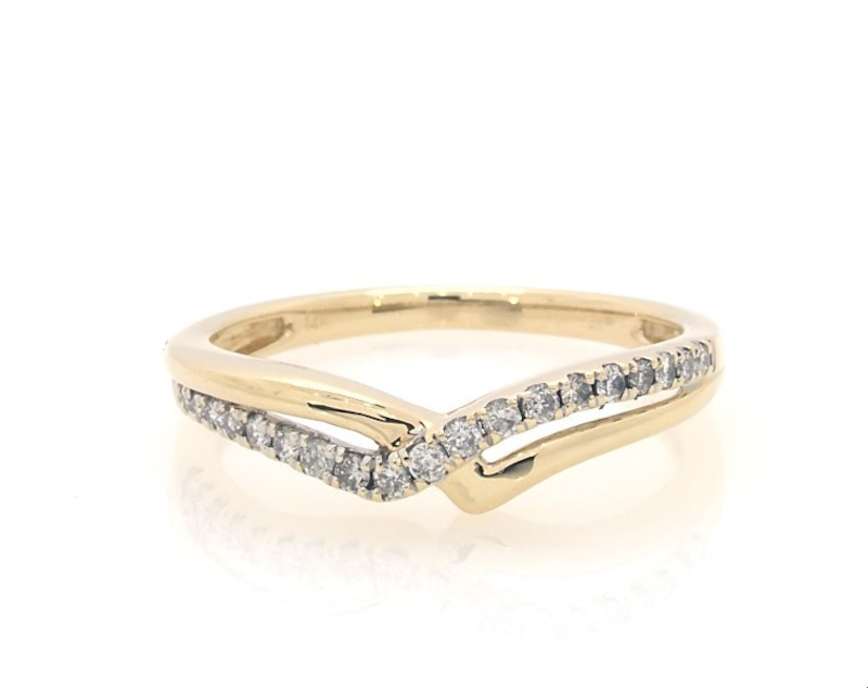 Main Image 1 of Previously Owned Diamond Contour Ring 1/5 ct tw Round-cut 14K Yellow Gold