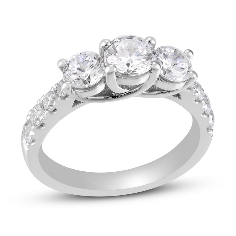 Previously Owned Three-Stone Diamond Engagement Ring 2 ct tw Round-cut 14K White Gold