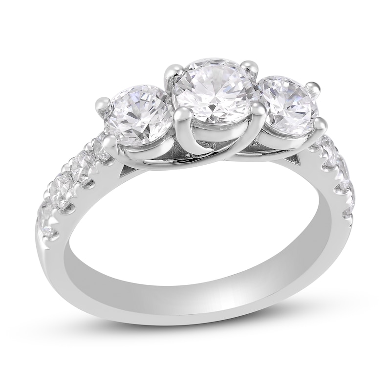 Main Image 1 of Previously Owned Three-Stone Diamond Engagement Ring 2 ct tw Round-cut 14K White Gold
