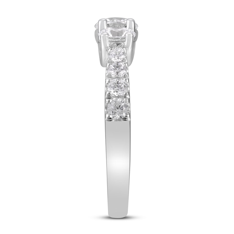 Main Image 2 of Previously Owned Three-Stone Diamond Engagement Ring 2 ct tw Round-cut 14K White Gold