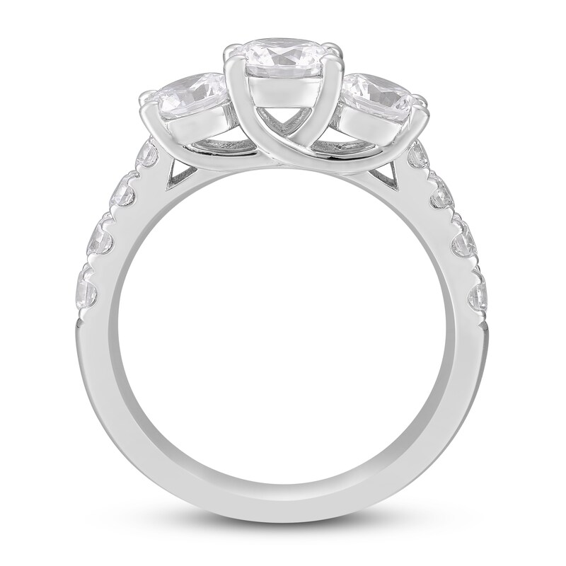 Main Image 3 of Previously Owned Three-Stone Diamond Engagement Ring 2 ct tw Round-cut 14K White Gold