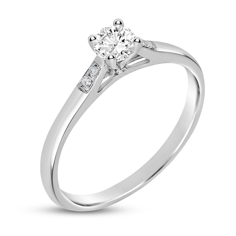 Previously Owned Diamond Engagement Ring 1/3 ct tw Round-cut 14K White Gold
