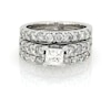 Thumbnail Image 1 of Previously Owned Princess-Cut Diamond Bridal Set 2-1/4 ct tw 14K White Gold Size 7