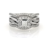 Thumbnail Image 1 of Previously Owned Neil Lane Princess-Cut Diamond Halo Bridal Set 1 ct tw 14K White Gold Size 7.5