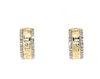 Thumbnail Image 1 of Previously Owned Men’s Round-Cut Diamond Greek Key Huggie Hoop Earrings 1/5 ct tw 10K Yellow Gold