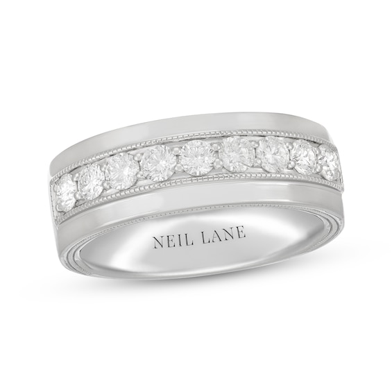 Previously Owned Neil Lane Men's Diamond Wedding Band 1 ct tw Round-cut 14K White Gold