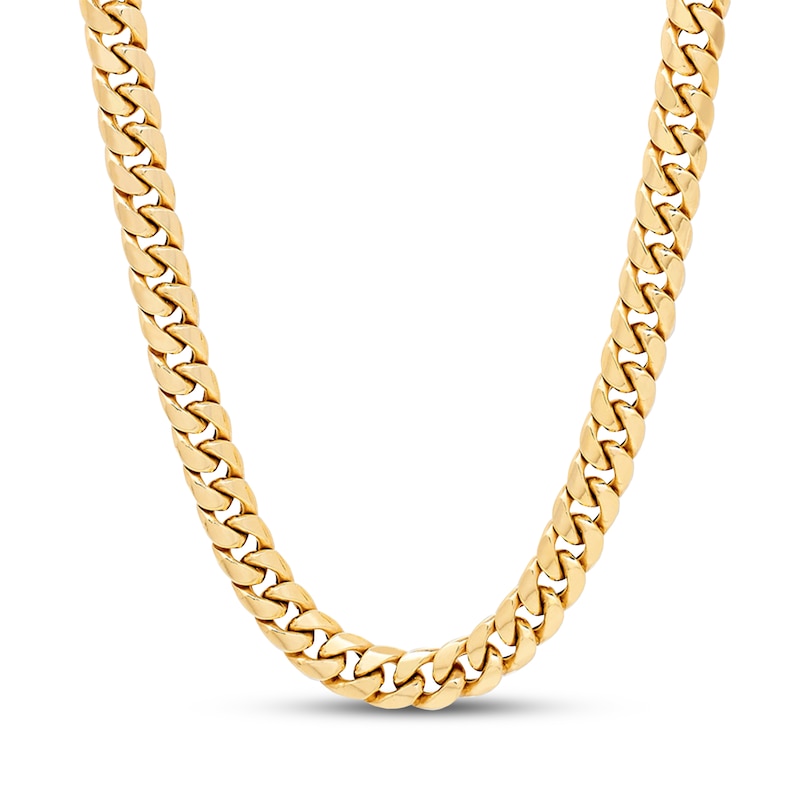 Main Image 1 of Previously Owned Miami Cuban Chain Necklace Hollow 10K Yellow Gold 22"