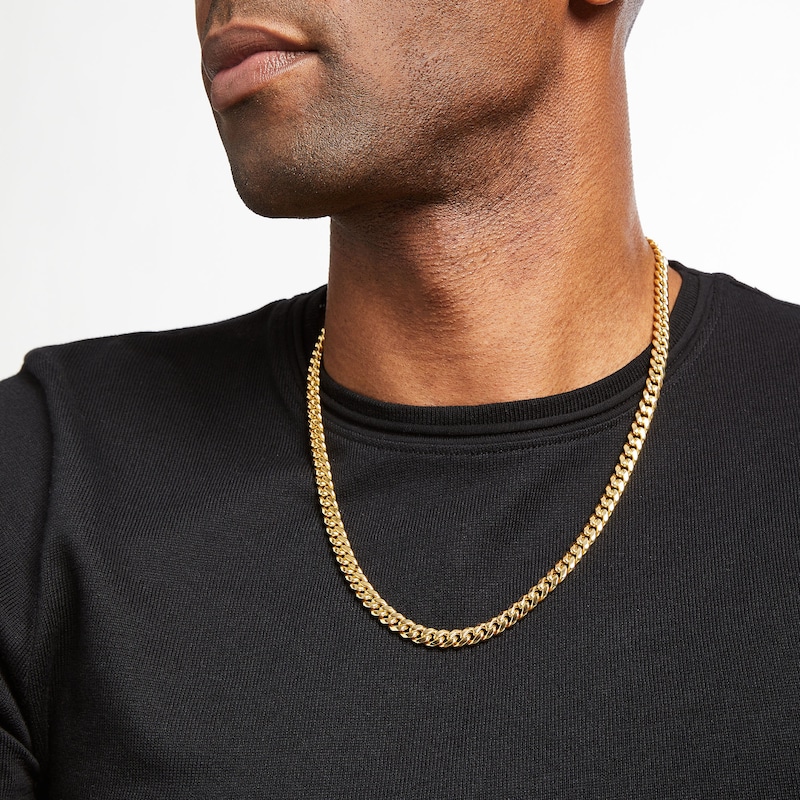 Main Image 3 of Previously Owned Miami Cuban Chain Necklace Hollow 10K Yellow Gold 22"