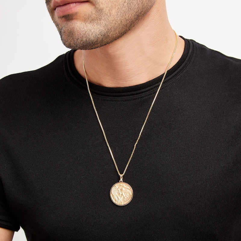 Main Image 3 of Previously Owned Angel Warrior Medallion Necklace 10K Yellow Gold 22"