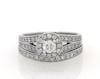 Thumbnail Image 1 of Previously Owned Round-Cut Diamond Halo Bridal Set 7/8 ct tw 14K White Gold Size 4