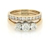 Thumbnail Image 1 of Previously Owned Round-Cut Diamond Three-Stone Bridal Set 1-1/2 ct tw 14K Yellow Gold & Platinum Size 8