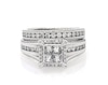 Thumbnail Image 1 of Previously Owned Princess-Cut Quad Diamond Bridal Set 7/8 ct tw 14K White Gold Size 5.75