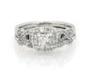 Thumbnail Image 0 of Previously Owned Princess-Cut Diamond Halo Bridal Set 1 ct tw 14K White Gold Size 7.5