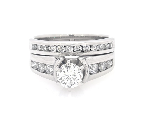 Previously Owned Round-Cut Diamond Bridal Set 1-1/4 ct tw 14K White Gold 5.75
