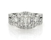 Thumbnail Image 1 of Previously Owned Multi-Diamond Center Halo Bridal Set 1-3/4 ct tw 14K White Gold Size 6.75