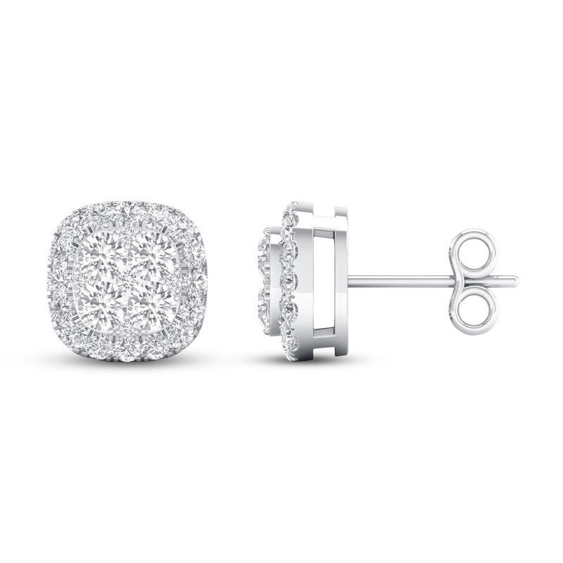 Main Image 1 of Previously Owned KAY Lab-Grown Diamonds Stud Earrings 1 ct tw 14K White Gold