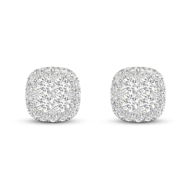 Main Image 3 of Previously Owned KAY Lab-Grown Diamonds Stud Earrings 1 ct tw 14K White Gold