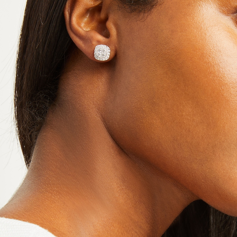 Main Image 4 of Previously Owned KAY Lab-Grown Diamonds Stud Earrings 1 ct tw 14K White Gold