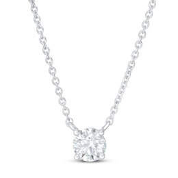 Previously Owned KAY Lab-Grown Diamonds Solitaire Necklace 1/2 ct tw 14K White Gold 19"