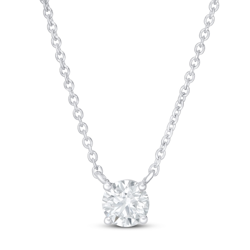 Previously Owned Lab-Created Diamonds by KAY Solitaire Necklace 1/2 ct tw 14K White Gold 19"