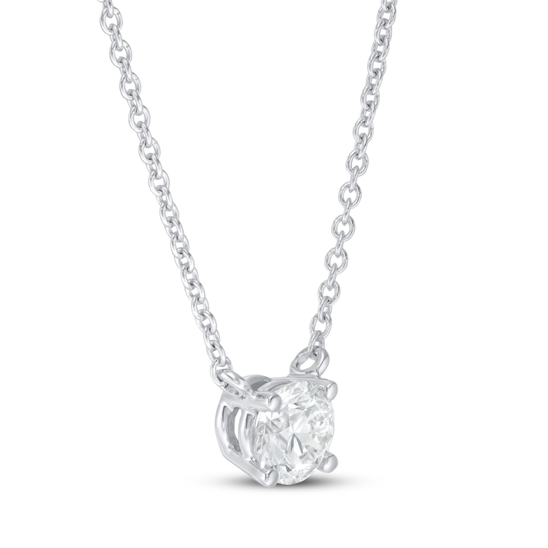 Previously Owned Lab-Created Diamonds by KAY Solitaire Necklace 1/2 ct tw 14K White Gold 19"
